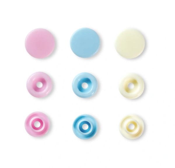 Prym Love Druckknopf (Snaps) Color KST 12,4mm rosa/hellblau/vanille