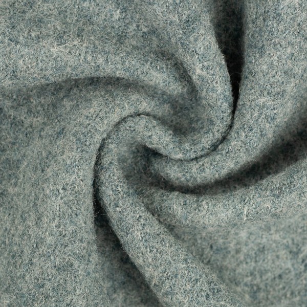 Walkloden aus 100% Wolle / mulesingfrei / Blaues Meer Melange